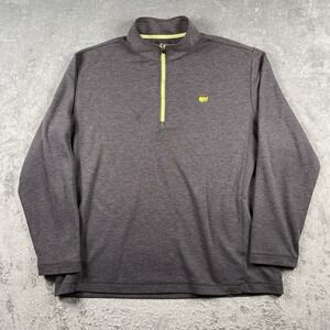 Masters Tech Mens Size L Gray 1/4 Zip Long Sleeve Performance Golf Pullover